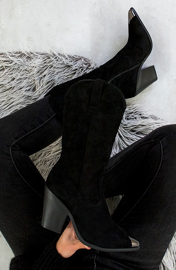 Metallic Laarzen Zwart – shoparchief