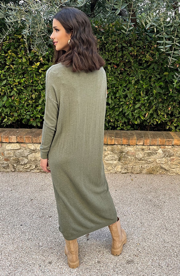 Midi Comfy Jurk Army – shoparchief, foto 3