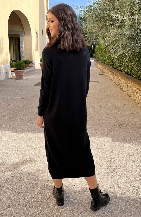 Midi Comfy Jurk Zwart – shoparchief, foto 4