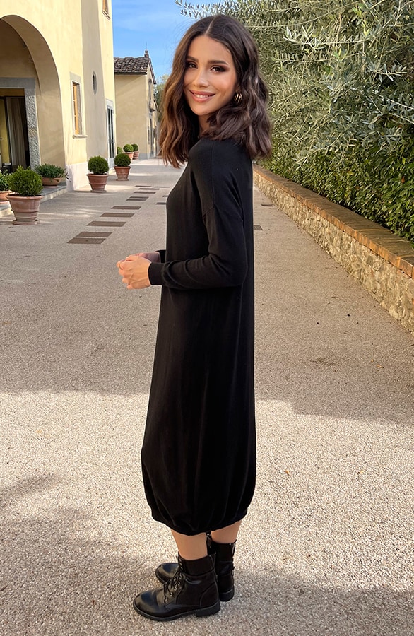 Midi Comfy Jurk Zwart – shoparchief, foto 3