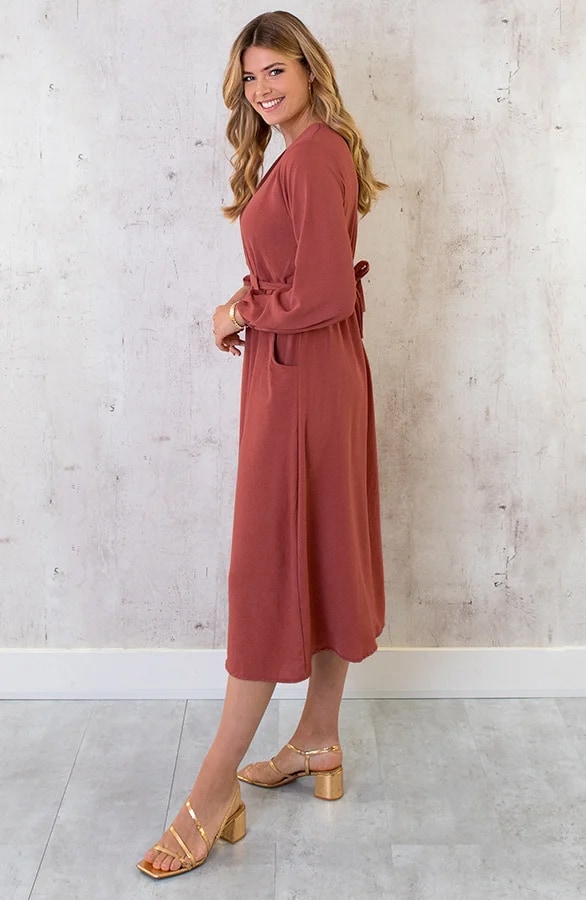 Midi Pocket Dress Terracotta – shoparchief, foto 4