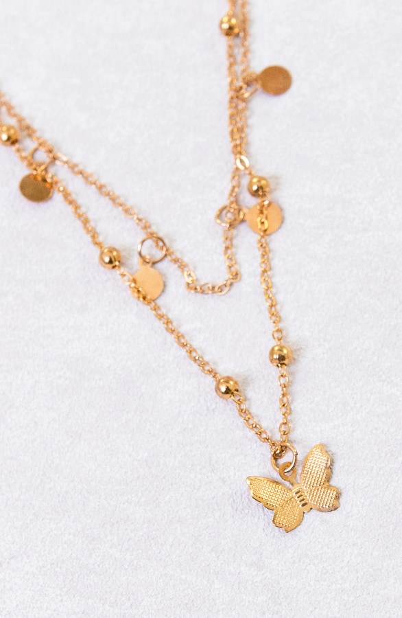 Muntjes Ketting Butterfly Goud – shoparchief, foto 2