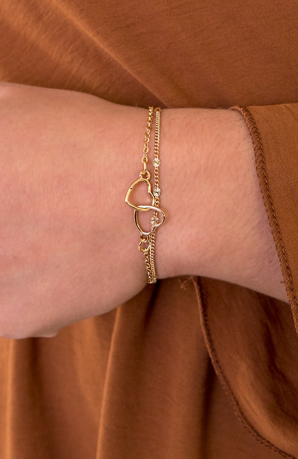 Open Heart Armband Gold Double, Shoparchiv