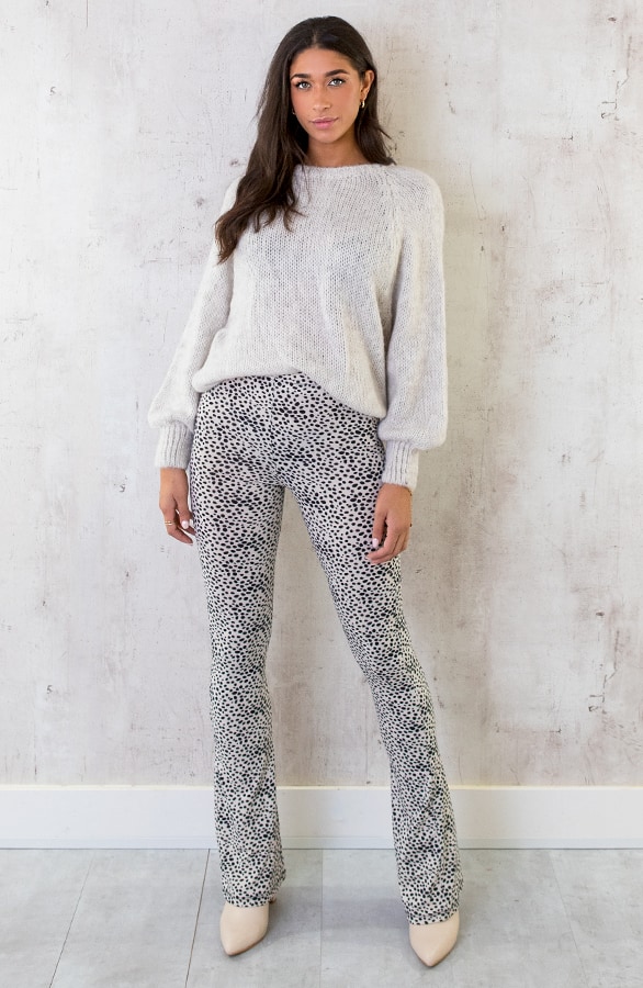 Flared Broek Cheetah Creme – shoparchief, foto 7
