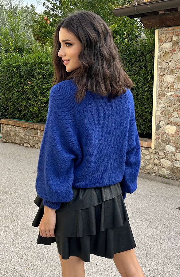 Oversized Gebreide Trui Kobalt – shoparchief, foto 3