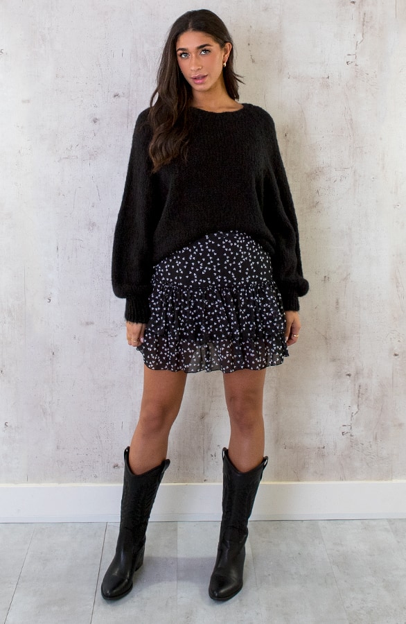 Oversized Gebreide Trui Zwart – shoparchief, foto 7