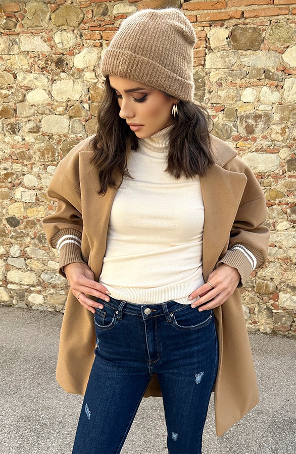 Dames Beanie Camel – shoparchief, foto 3