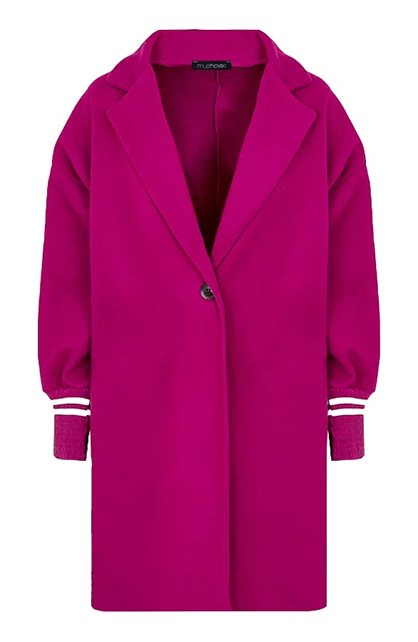 Oversized Stripe Coat Magenta – shoparchief