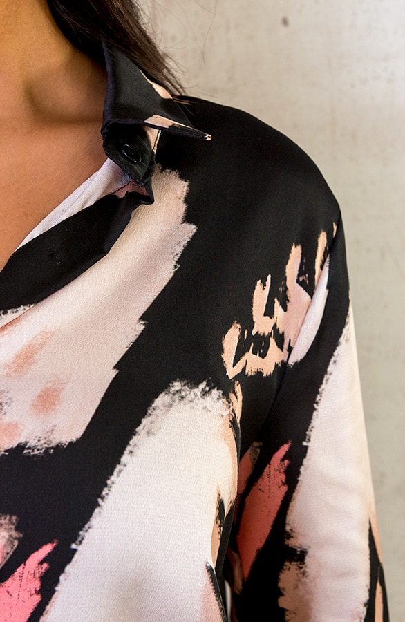 Print Blouse Zwart Beige – shoparchief, foto 5