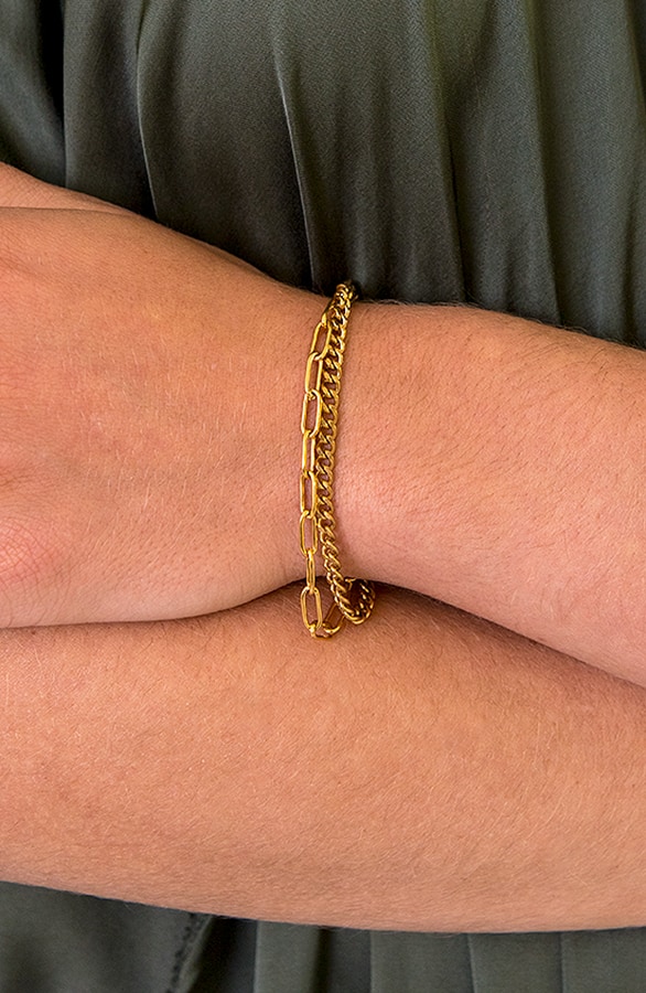Schakel Armband Double Goud – shoparchief, foto 3
