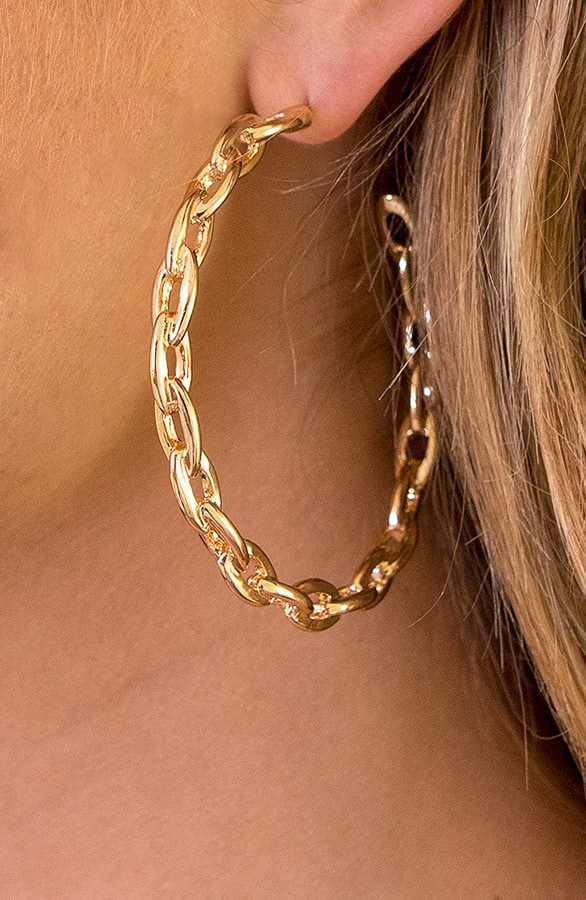 Schakel Hoops Oorbellen Goud – shoparchief, foto 2