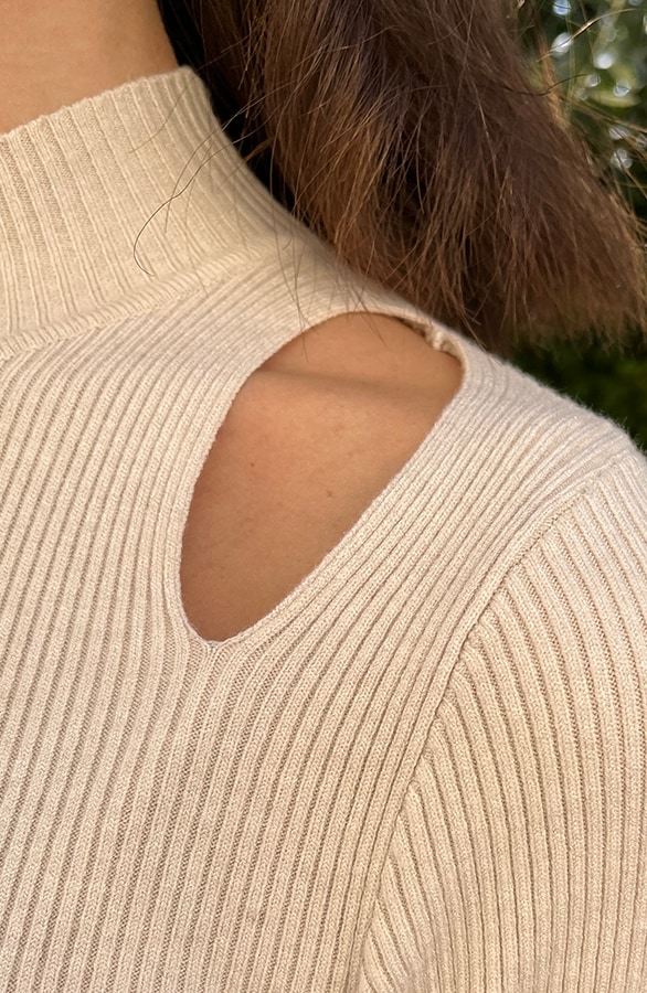 Split Open Jurk Beige – shoparchief, foto 5