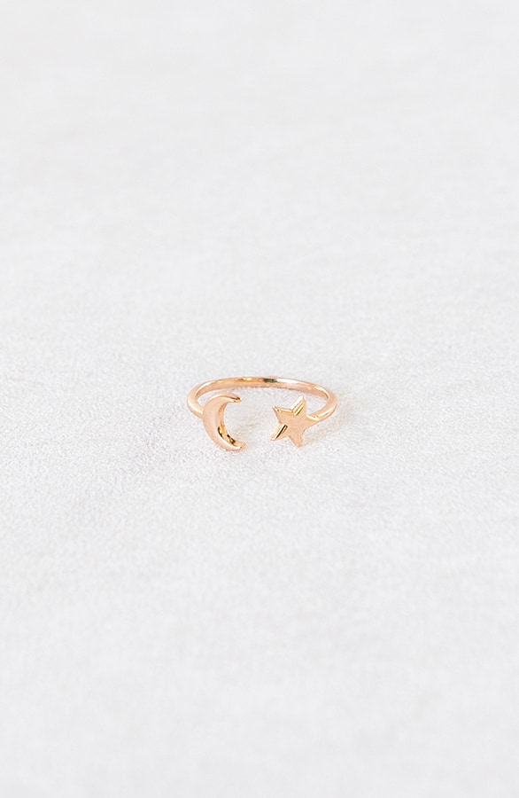 Starlight Moon Ring Koper Goud – shoparchief, foto 2