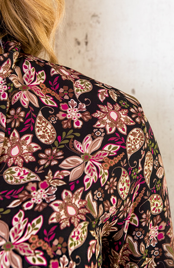 V-Hals Print Blouse Flower Multi – shoparchief, foto 6