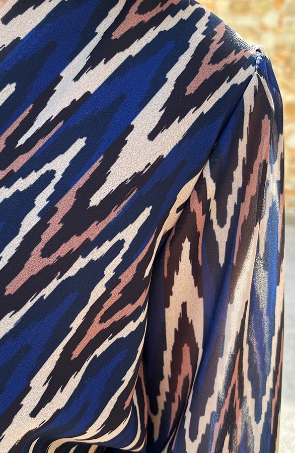 V-hals Strik Jurk Zigzag Kobalt – shoparchief, foto 6