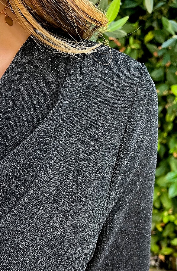 Waterval Longsleeve Lurex Top Zwart – shoparchief, foto 5