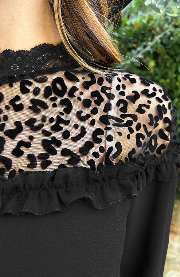 Blouse Panterprint Zwart – shoparchief, foto 7