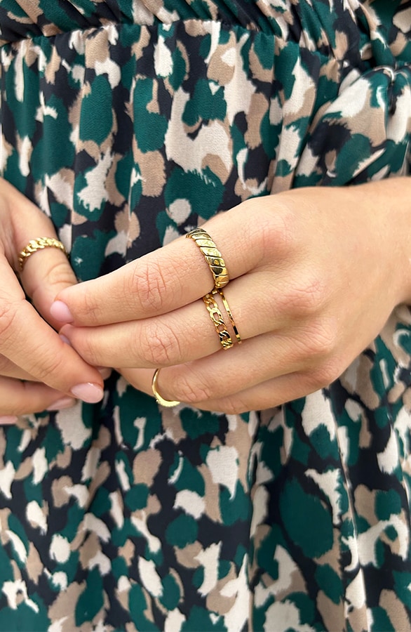 Chunky Croissant Ring Goud – shoparchief, foto 4