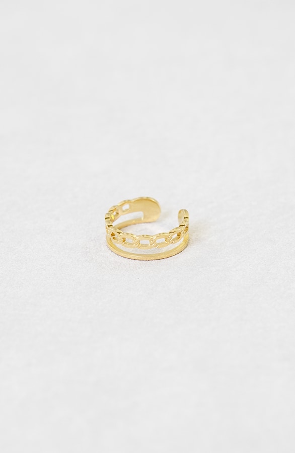 Dubbele Schakel Ring Goud – shoparchief