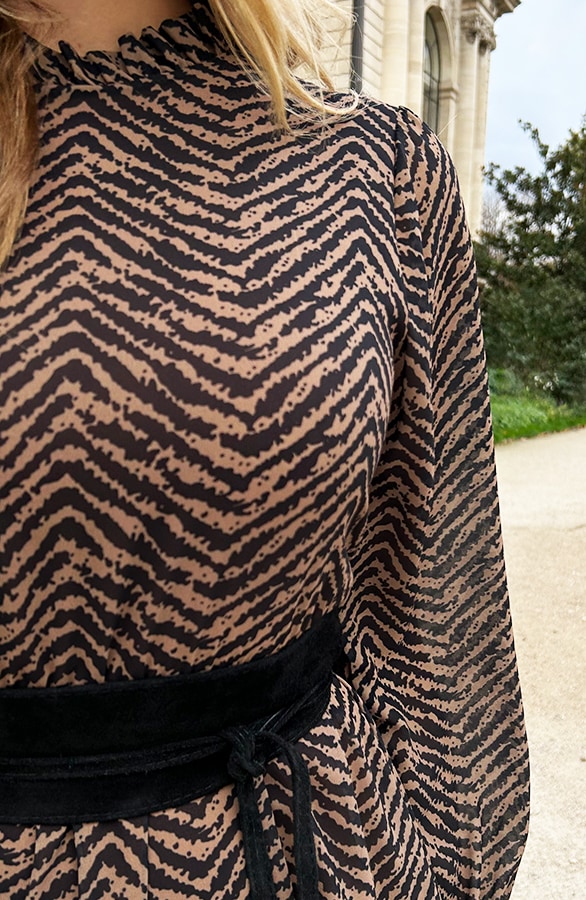 Exclusive Print Dress Camel – shoparchief, foto 17