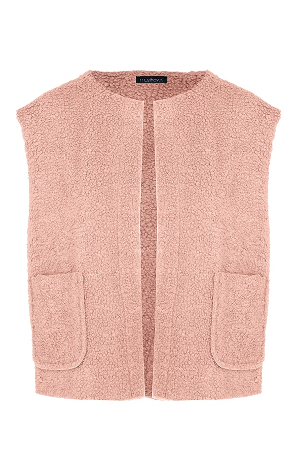 Gilet Pocket Teddy Pastel Roze – shoparchief