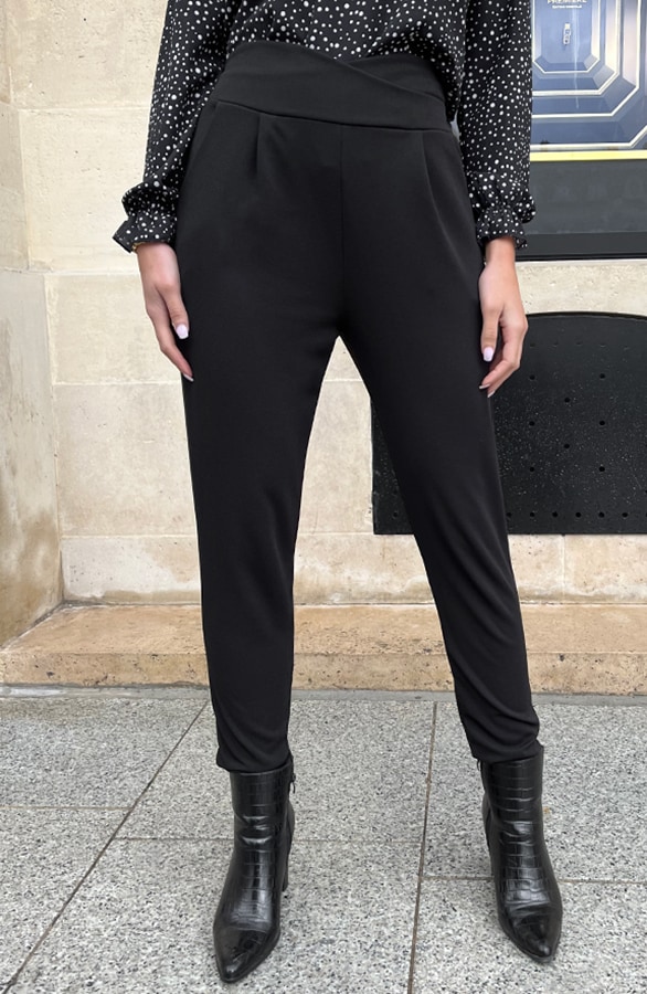 High Waist Pantalon Stretch Zwart – broeken, foto 4