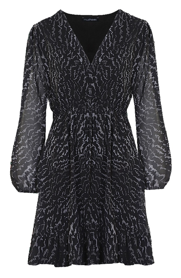 Jurk met Print Zwart Grijs – shoparchief