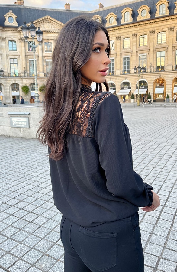 Kanten Ruffle Sleeve Blouse – shoparchief, foto 5