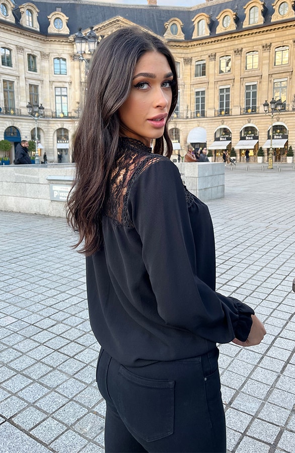 Kanten Ruffle Sleeve Blouse – shoparchief, foto 2