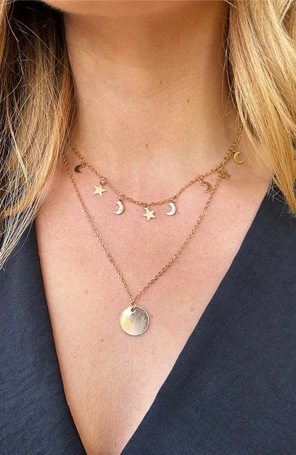 Laagjes Ketting Met Bedels Munt Goud – shoparchief, foto 3
