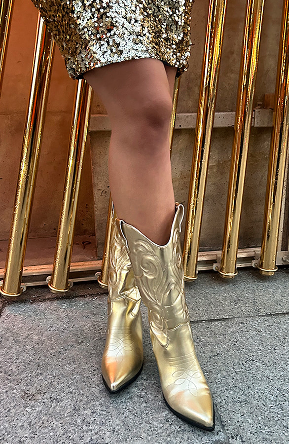 Metallic Cowboy Laarzen Gold – shoparchief, foto 3
