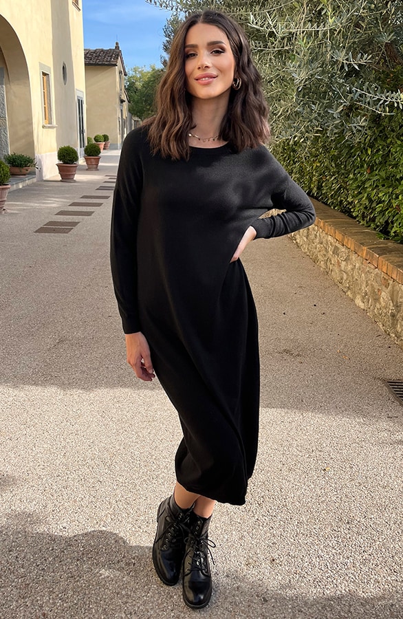 Midi Comfy Jurk Zwart – shoparchief, foto 2