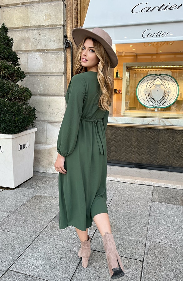 Midi Pocket Dress Army – shoparchief, foto 5