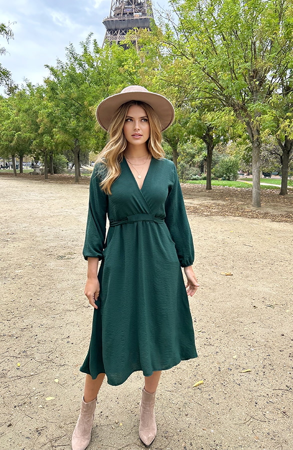 Midi Pocket Dress Smaragd – shoparchief, foto 3