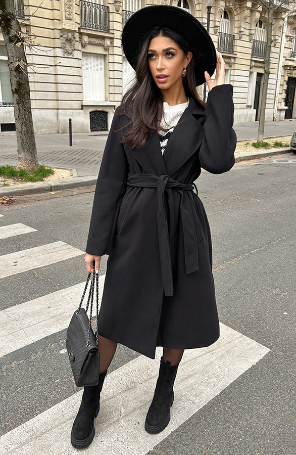 Oversized Strik Jas Zwart – shoparchief, foto 7