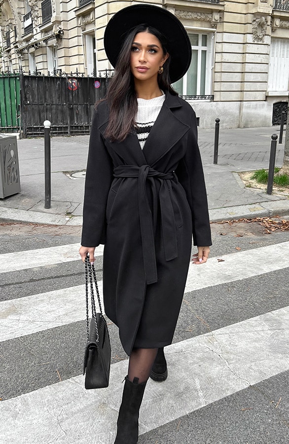 Oversized Strik Jas Zwart – shoparchief