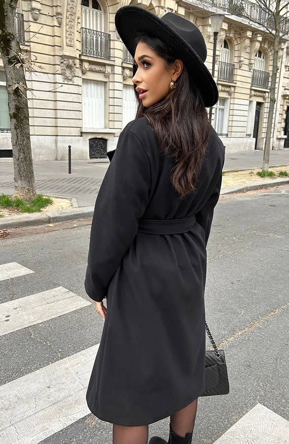 Oversized Strik Jas Zwart – shoparchief, foto 4