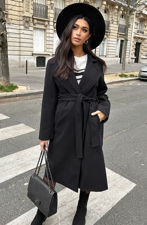 Oversized Strik Jas Zwart – shoparchief, foto 5