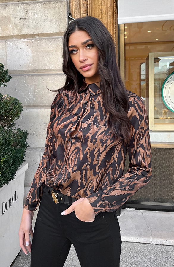 Print Blouse Camel – shoparchief, foto 3