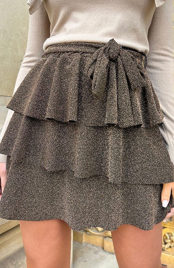 Ruffle Lurex Rok Goud – shoparchief