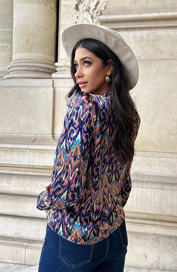 Satijnen Knopen Blouse Print – shoparchief, foto 5