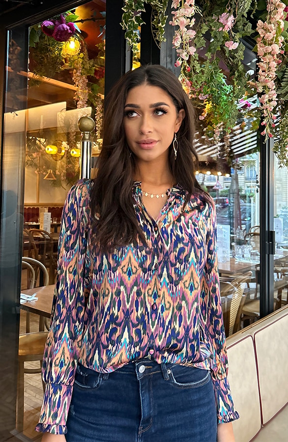 Satijnen Knopen Blouse Print – shoparchief, foto 6