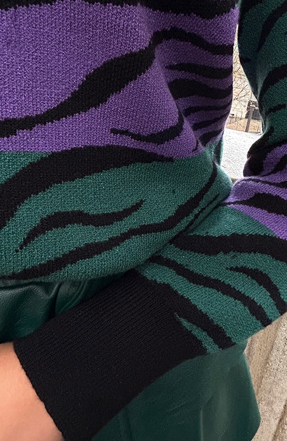 Zebra Trui Smaragd Paars – shoparchief, foto 6