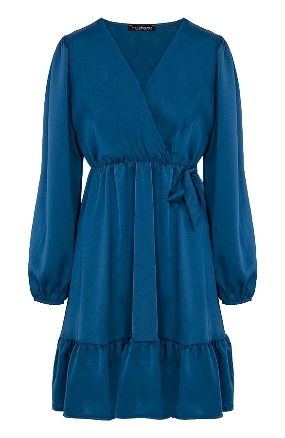 Flawless Ruffle Jurk Petrol – shoparchief
