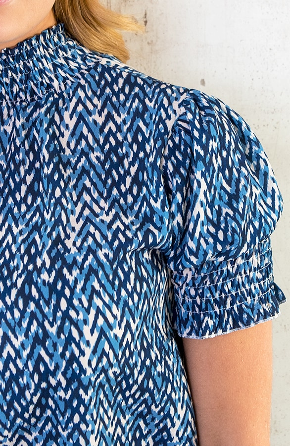Col Top Aztec Print Jeansblauw – shoparchief, foto 4