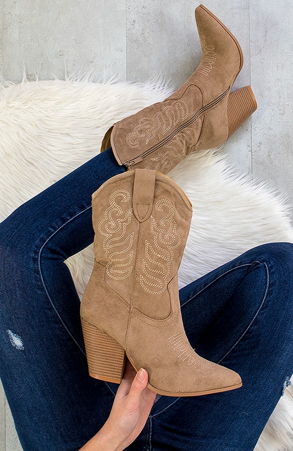 Cowboyboots Suede Taupe – shoparchief, foto 2
