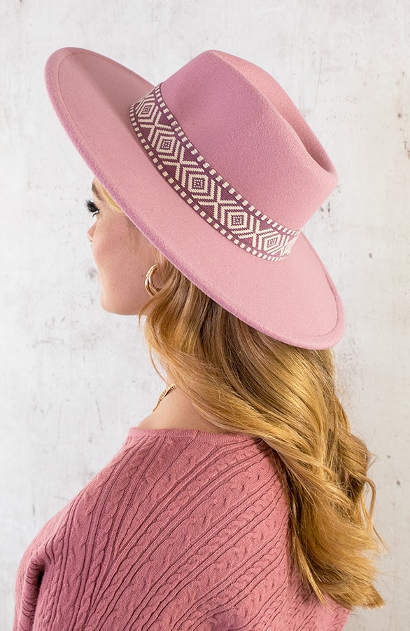 Fedora Hoed Aztec Dust Roze – shoparchief