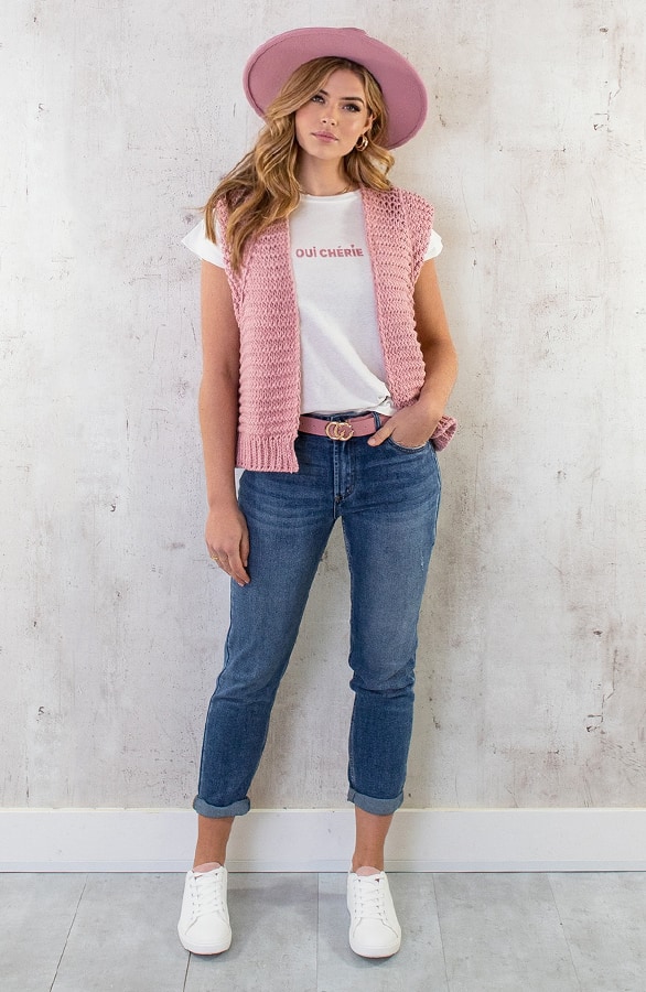 Gebreid Gilet Dust Roze – shoparchief, foto 11