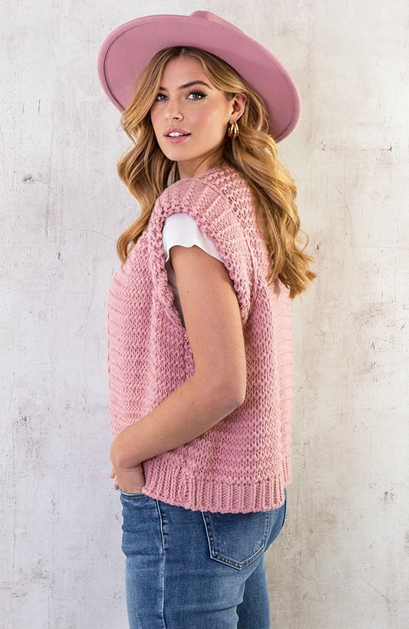 Gebreid Gilet Dust Roze – shoparchief, foto 9