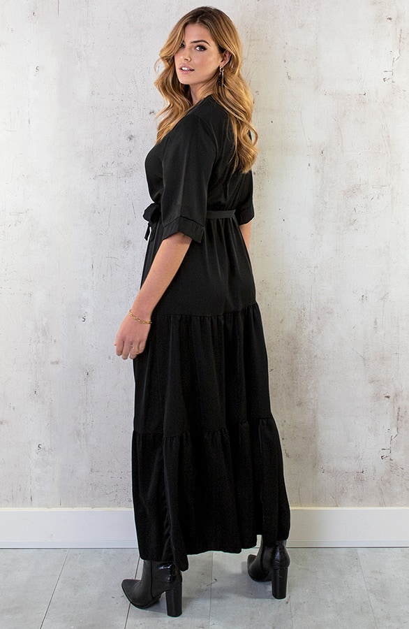 Kimono Maxi Dress Zwart – shoparchief, foto 5